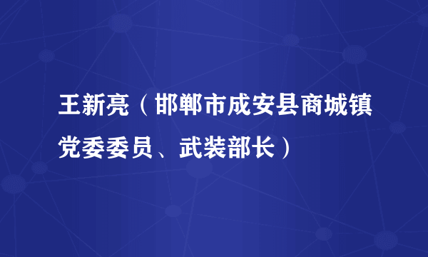 王新亮（邯郸市成安县商城镇党委委员、武装部长）