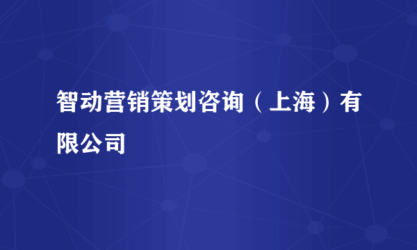 智动营销策划咨询（上海）有限公司