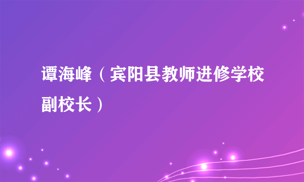 谭海峰（宾阳县教师进修学校副校长）