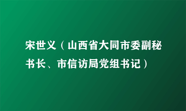 宋世义（山西省大同市委副秘书长、市信访局党组书记）