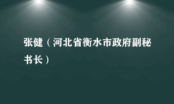 张健（河北省衡水市政府副秘书长）