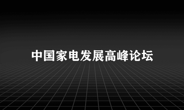 中国家电发展高峰论坛