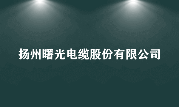 扬州曙光电缆股份有限公司