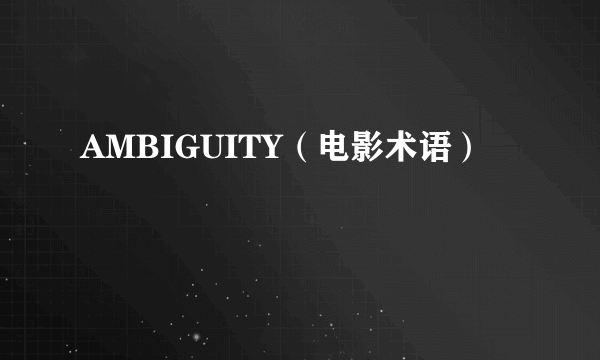 AMBIGUITY（电影术语）