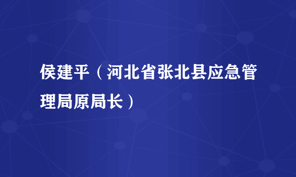 侯建平（河北省张北县应急管理局原局长）