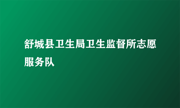 舒城县卫生局卫生监督所志愿服务队