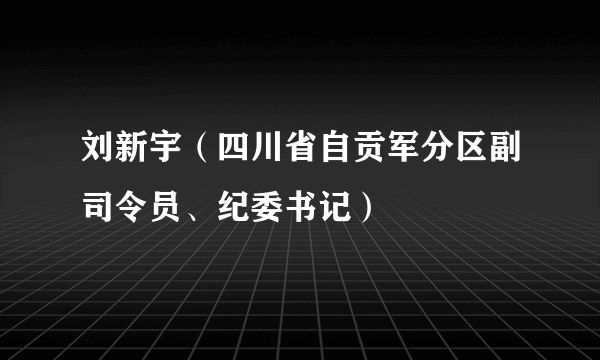 刘新宇（四川省自贡军分区副司令员、纪委书记）