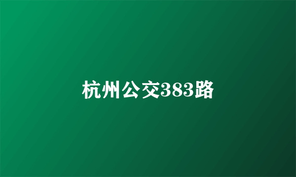 杭州公交383路