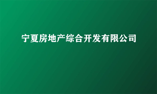 宁夏房地产综合开发有限公司