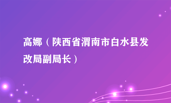 高娜（陕西省渭南市白水县发改局副局长）