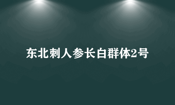 东北刺人参长白群体2号