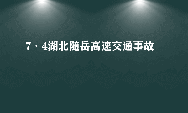 7·4湖北随岳高速交通事故