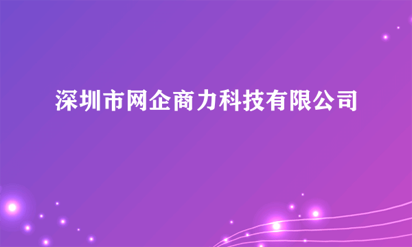 深圳市网企商力科技有限公司