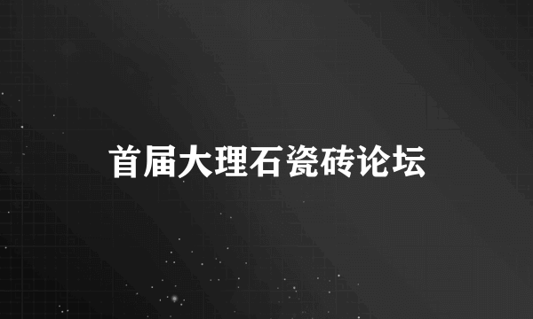 首届大理石瓷砖论坛