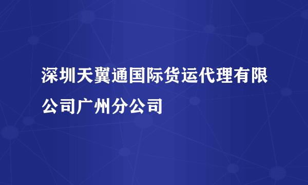 深圳天翼通国际货运代理有限公司广州分公司