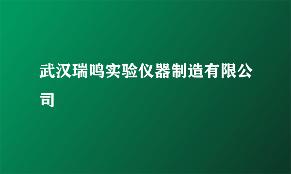 武汉瑞鸣实验仪器制造有限公司