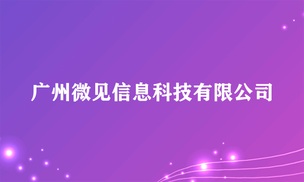 广州微见信息科技有限公司