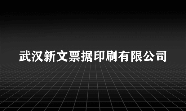 武汉新文票据印刷有限公司