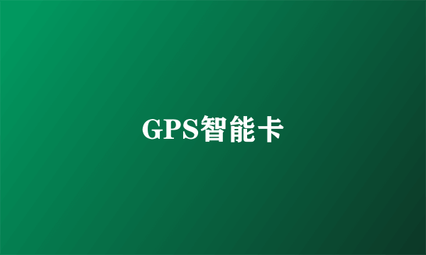 GPS智能卡