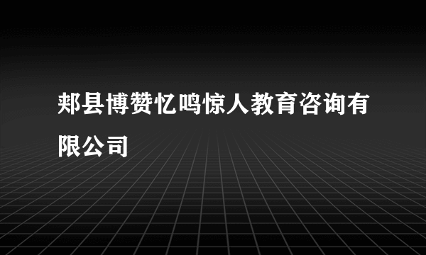 郏县博赞忆鸣惊人教育咨询有限公司