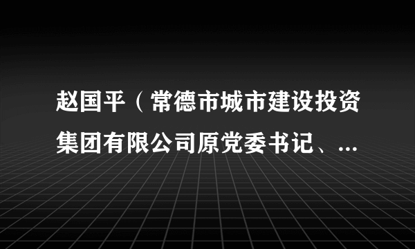 赵国平（常德市城市建设投资集团有限公司原党委书记、董事长）