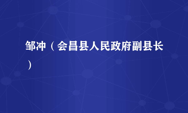 邹冲（会昌县人民政府副县长）