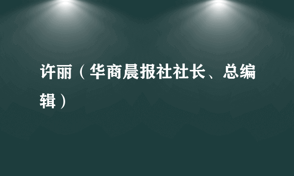 许丽（华商晨报社社长、总编辑）