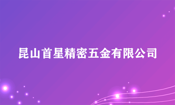 昆山首星精密五金有限公司