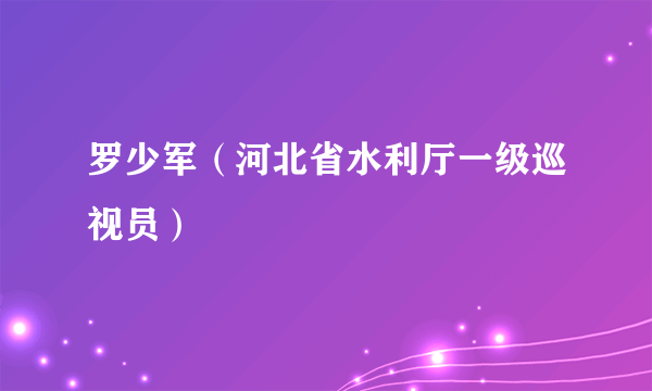 罗少军（河北省水利厅一级巡视员）