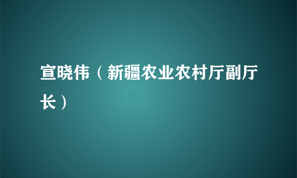 宣晓伟（新疆农业农村厅副厅长）