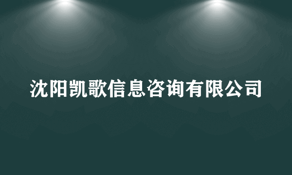 沈阳凯歌信息咨询有限公司