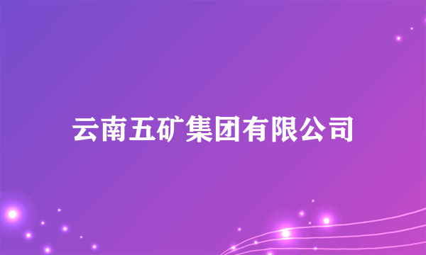 云南五矿集团有限公司