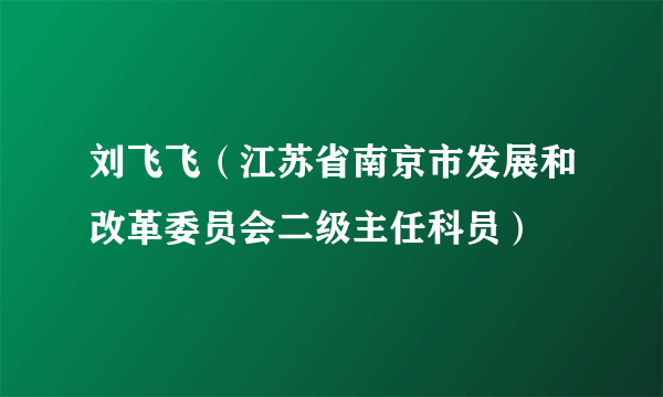 刘飞飞（江苏省南京市发展和改革委员会二级主任科员）