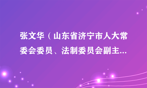 张文华（山东省济宁市人大常委会委员、法制委员会副主任委员）