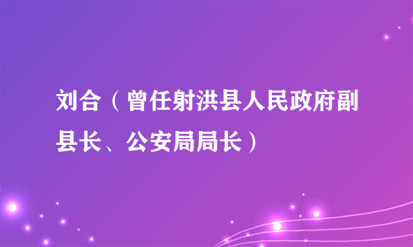 刘合（曾任射洪县人民政府副县长、公安局局长）