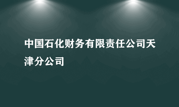 中国石化财务有限责任公司天津分公司