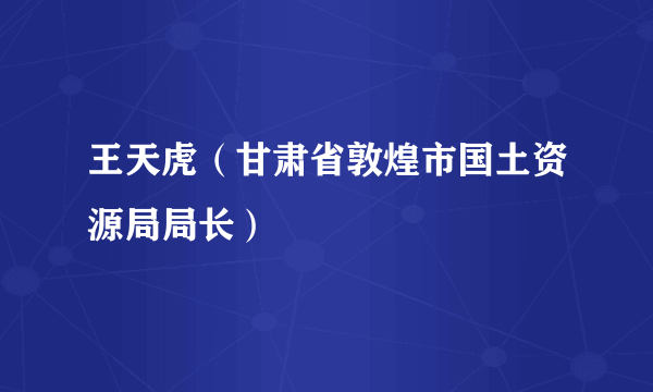 王天虎（甘肃省敦煌市国土资源局局长）