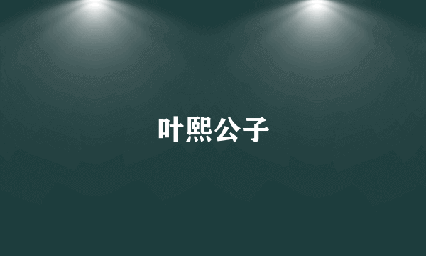 叶熙公子