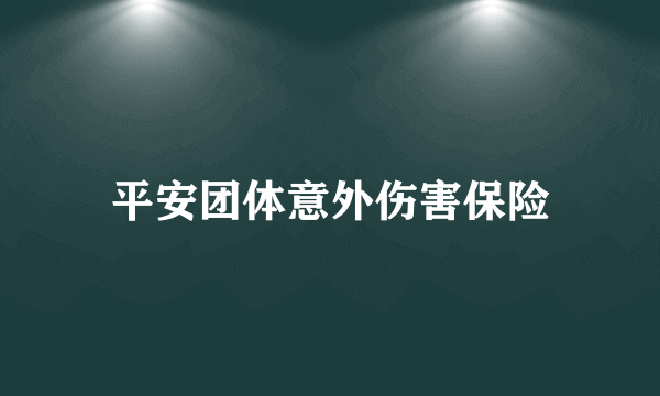 平安团体意外伤害保险