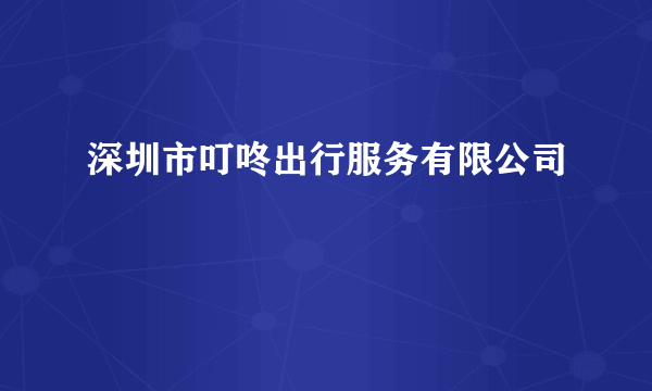 深圳市叮咚出行服务有限公司