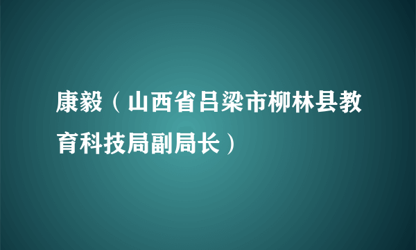 康毅（山西省吕梁市柳林县教育科技局副局长）