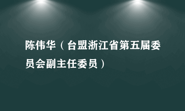 陈伟华（台盟浙江省第五届委员会副主任委员）