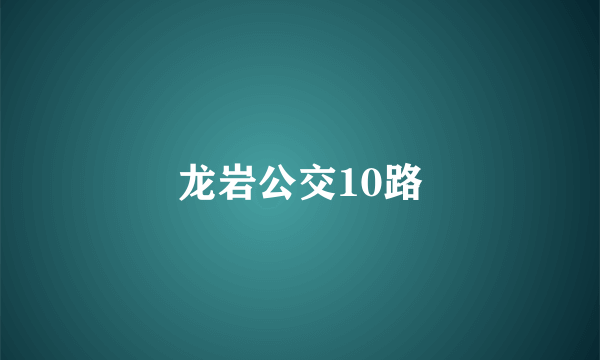 龙岩公交10路