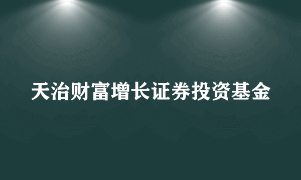 天治财富增长证券投资基金