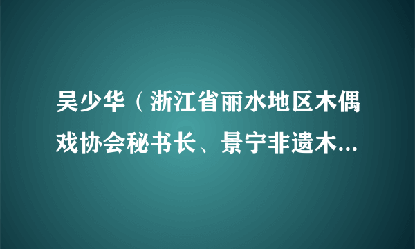 吴少华（浙江省丽水地区木偶戏协会秘书长、景宁非遗木偶戏传承人）