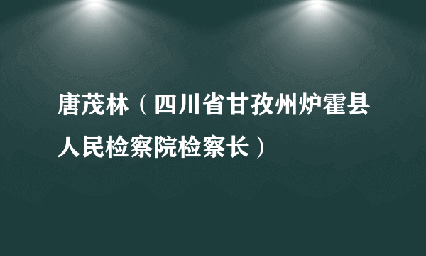 唐茂林（四川省甘孜州炉霍县人民检察院检察长）