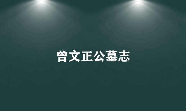 曾文正公墓志