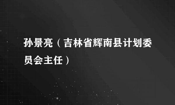 孙景亮（吉林省辉南县计划委员会主任）