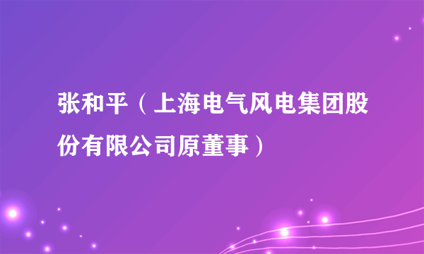 张和平（上海电气风电集团股份有限公司原董事）