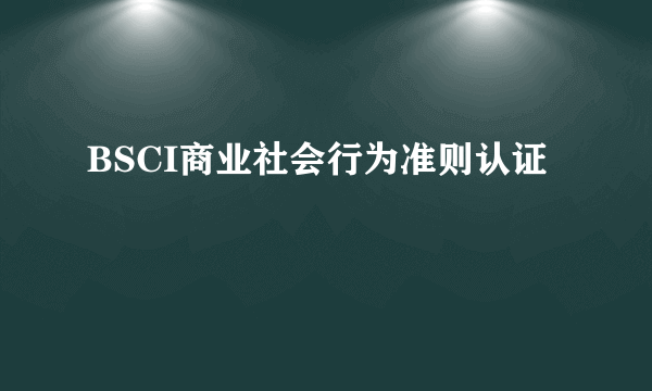 BSCI商业社会行为准则认证